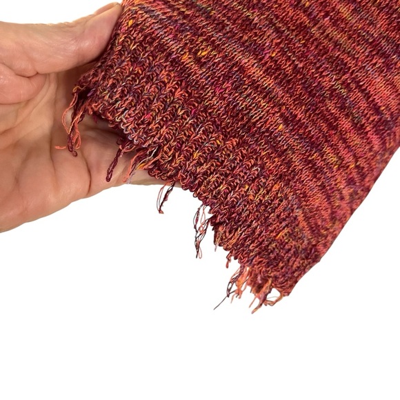 Free People Prism Space Dye Oversized Sweater Cotton Linen Blend Coral Hues Sz S - Picture 12 of 12